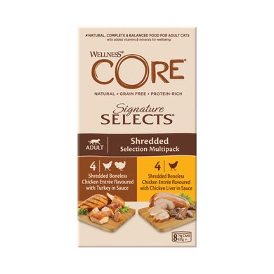 Набір консерв для котів Wellness CORE Signature Selects Shredded Selection Multipack, 8х79 г
