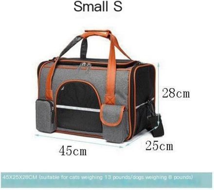 Сумка для переноски собак и котов Bestopet (Люпосанчик) Soft Sided Pet Carrier Bag, Сірий, 25х43х28 см