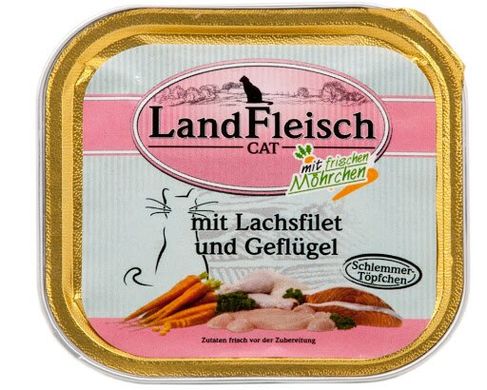 LandFleisch Adult Cat Geflugel mit Lachs (птица, лосось) 100 г