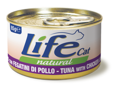 Консерва для котов LifeNatural Тунец с курицей и печенью, 85 г, 85 г