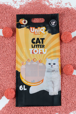 Біорозкладний наповнювач для котячих туалетів UNIQ PETS CAT LITTER TOFU peach, 5 кг