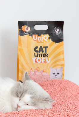 Біорозкладний наповнювач для котячих туалетів UNIQ PETS CAT LITTER TOFU peach, 5 кг