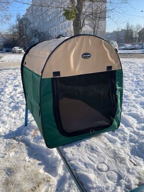 М'яка клітка-переноска для собак SENFUL Pet Soft Crate SDT3008 Green з флісовим килимком та чохлом, 70х51х58,5 см