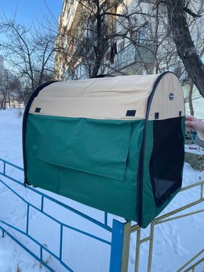 М'яка клітка-переноска для собак SENFUL Pet Soft Crate SDT3008 Green з флісовим килимком та чохлом, 70х51х58,5 см