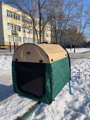 М'яка клітка-переноска для собак SENFUL Pet Soft Crate SDT3008 Green з флісовим килимком та чохлом, 70х51х58,5 см