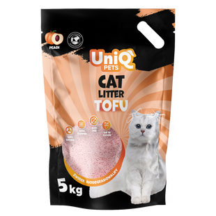 Биоразлагаемый наполнитель для кошачьих туалетов UNIQ PETS CAT LITTER TOFU peach, 5 кг