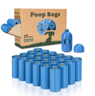 Біорозкладні пакети для збору фекалій собак, Блакитний, 1 рулон - 20 пакетов