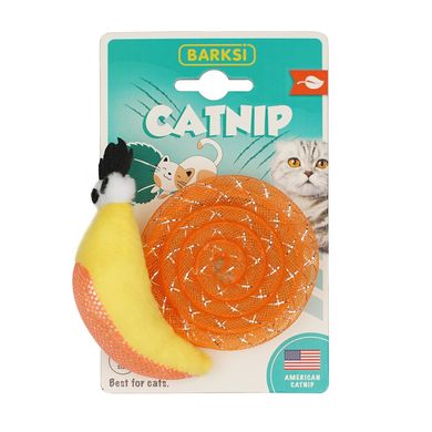 Игрушка для котов Barksi Catnip Улитка желтая с запахом кошачьей мяты 9 см, X-Small