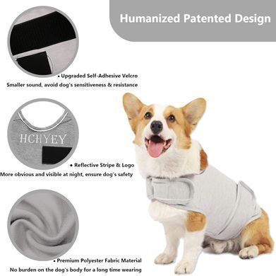 Заспокійливий жилет для собак WanTalk Dog Anxiety Jacket, Light Grey, 38 см, 56-88 см, 50-63 см, XL