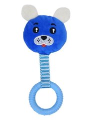 М'яка іграшка для собак Песик з кільцем, Синий, 1 шт.