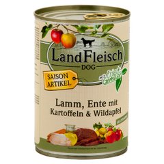 LandFleisch Adult Dog Lamm, Ente mit Kartoffeln & Wildapfel (ягненок, утка, картофель, дикое яблоко) 400 г