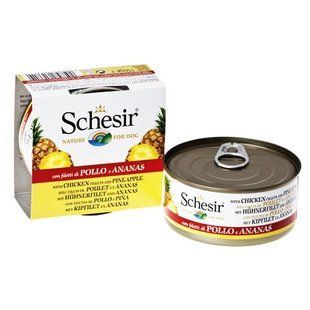Консерви для собак Schesir Chicken Pineapple з філе курки і ананасом в желе 150 г