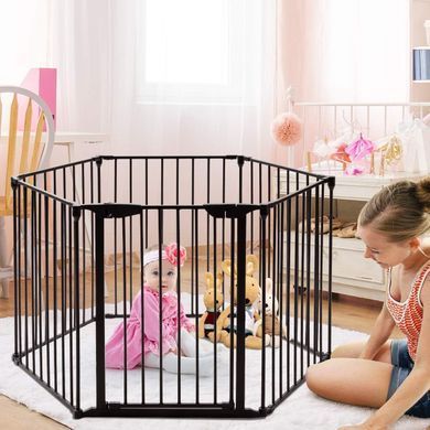 Разборной вольер-манеж для собак и щенков OYPLA Pets Black, 6 панелей: 61х75 см