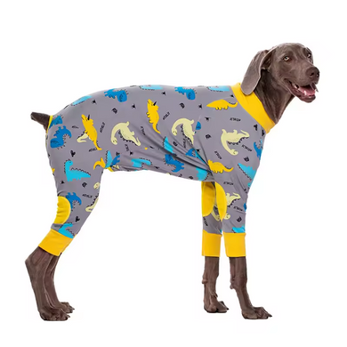 Пижама/попона для собак MIAODODO D15 Yellow Dinosaur, 42 см, 64 см, S