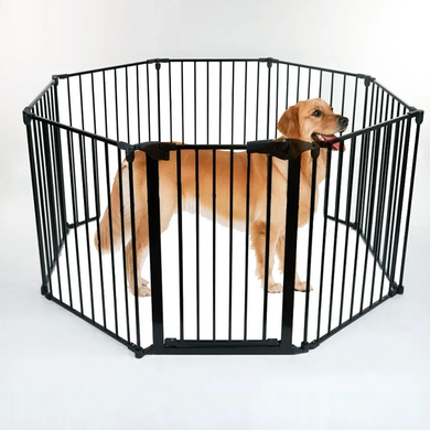 Разборной вольер-манеж для собак и щенков OYPLA Pets Black, 6 панелей: 61х75 см