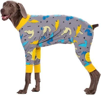 Пижама/попона для собак MIAODODO D15 Yellow Dinosaur, 42 см, 64 см, S